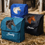Personalized Horse Photo Waterproof Large Capacity Hanging Horse Blanket Bag with Name Equestrian Birthday Gift for Horse Lovers