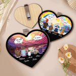 Personalized Heart-Shaped Family Figures Back View Design Car Visor Clip with Name Car Accessory Birthday Anniversary Gift for Family Friends