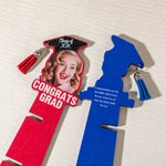 Personalized Graduation Cap Photo Wooden Cake Money Holder with Text Graduation Gift for Class of 2026 Graduates