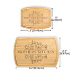 Personalized Flower Design Curved Charcuterie Cutting Board with Text and Juice Groove Housewarming Mother's Day Gift for Couples Family