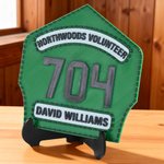 Personalised Multicolour 3D-Printed Firefighter Badge Ornament with Name and Department Desk Decor Birthday Gift for Firefighters