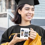 Personalized 2026 Cartoon Graduate Character Ceramic 11oz 15oz Coffee Mug with Name Home Decor Graduation Keepsake Gift for Women Men
