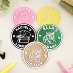 Personalized Book Cat Coffee 3D-Printed Acrylic Library Sign with Name Desk Bookshelf Decor Birthday Gift for Bookworms Book Lovers