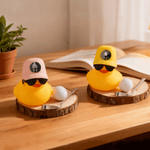 Personalised Cute Photo Cap Golf Duck with Wooden Base Desk Decor Birthday Gift for Golf Lovers