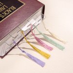 Personalized Multicolor Postage Stamp Design 3 Photos Acrylic Bookmark with Tassel Reading Supplies Birthday Gift for Friends Family