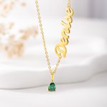 Personalisierte Teardrop Birthstone Name Halskette Zierliche Schmuck Geburtstag Muttertag Hochzeit Geschenk für Mutter Braut