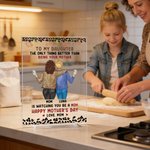 Personalised Leopard Cartoon Mother and Daughter Back View Acrylic Plaque with Names Home Decor Birthday Gift for Women