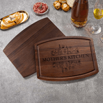 Personalized Flower Design Curved Charcuterie Cutting Board with Text and Juice Groove Housewarming Mother's Day Gift for Couples Family
