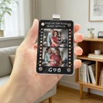 Personalized Film-Style Photo Frame Acrylic Car Visor Clip with Initals Name and Text Car Accessories Birthday Anniversary Gift for Family