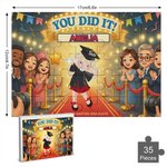 Personalized Cartoon Graduation Boy Girl Character Wooden Puzzles with Name Room Decor Kindergarten Graduation Birthday Gift for Kids