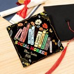 Personalized Social Worker Graduation Cap Topper Decoration with Name and Year BSW MSW Graduation Gift for Women Graduates