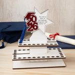 Personalized Graduation Cap Star Cake Money Holder with Name and Text 50holes Graduation Gift for Class of 2026 Graduates