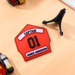 Personalised Multicolour 3D-Printed Firefighter Badge Ornament with Name and Department Desk Decor Birthday Gift for Firefighters