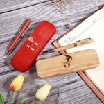 Personalized Engraved Graduation Cap Initial Wooden Ballpoint Pen and Case Set with Name School Name and Year Graduation Gift for Graduates