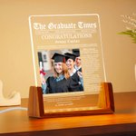 Luce notturna a LED con nome dell'anno e base in legno, decorazione per la stanza, regalo di laurea per laureati.