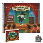 Personalized Cartoon Graduation Boy Girl Character Wooden Puzzles with Name Room Decor Kindergarten Graduation Birthday Gift for Kids