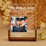 Luce notturna a LED con nome dell'anno e base in legno, decorazione per la stanza, regalo di laurea per laureati.