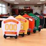 Personalised Multicolour 3D-Printed Firefighter Badge Ornament with Name and Department Desk Decor Birthday Gift for Firefighters
