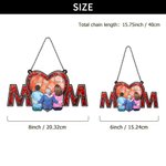 Personalised Cartoon Character Back View Heart Mom Window Hanging Suncatcher with Names Home Decor Mother's Day Birthday Gift for Woman