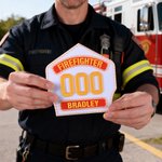 Personalised Multicolour 3D-Printed Firefighter Badge Ornament with Name and Department Desk Decor Birthday Gift for Firefighters