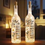 Personalised Stylish God Says I Am Birth Flower Butterfly Love Quote Glass LED Bottle Lamp with Name Mother's Day Gift for Mom Grandma
