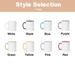 Personalised Colourful Crochet Knitting Tools Design 11 oz 15 oz Ceramic Mug with Name and Coaster Mother's Day Birthday Gift for Women Knitting Lovers