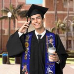 Étole de Graduation Personnalisée avec Texte Collage Photo et Fleurs Multicolores Classe de 2025 Cadeau de Fin d'Études Graduation pour diplômés