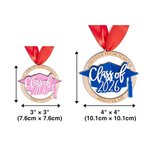 Gepersonaliseerd medaille Ornament voor de klas van 2026 met gegraveerde tekst Afstudeergeschenk voor afgestudeerden