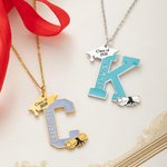 Personalized Enamel Graduation Cap Initial Necklace with Name Graduation Gift for Class of 2026 Graduates Classmates