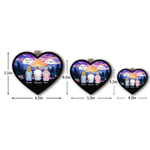 Personalized Heart-Shaped Family Figures Back View Design Car Visor Clip with Name Car Accessory Birthday Anniversary Gift for Family Friends