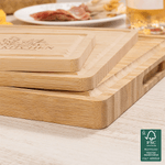 Personalized Engraved Flower Design FSC Bamboo Charcuterie Cutting Board with Text and Juice Groove Kitchen Decor Housewarming Gift for Family Friend