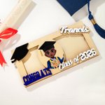 Personalized Grad Cap Cartoon Character Wooden Money Holder Cash Envelope with Name and Year Graduation Gift for Class of 2026 Graduates