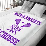 Personalised Lacrosse Multicolor Soft Throw Blanket with Name and Number Game Day Team Gift for Lacrosse Players Coaches