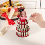 Personalized Graduation Cap Photo Wooden Cake Money Holder with Text Graduation Gift for Class of 2026 Graduates