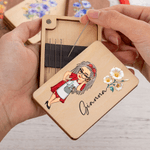 Boîte magnétique de rangement d'aiguilles à coudre en bois avec nom Cadeau d'anniversaire pour les amoureux de la couture