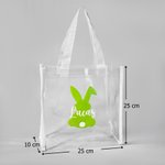 Sac d'œufs transparent personnalisé avec nom à silhouette de lapin - Cadeau d'anniversaire Pâques pour les enfants