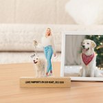 Henkilökohtainen valokuva Shape läpinäkyvä akryyli Plaque teksti ja puinen pohja Desk Decor häät Valmistuminen Syntymäpäivä lahja ystäville perheelle