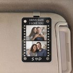 Personalized Film-Style Photo Frame Acrylic Car Visor Clip with Initals Name and Text Car Accessories Birthday Anniversary Gift for Family