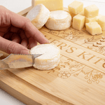 Personalized Flower Design Curved Charcuterie Cutting Board with Text and Juice Groove Housewarming Mother's Day Gift for Couples Family