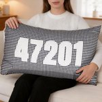 Personalized Embroidered Text Multicolor Plaid Soft Pillow Cover Home Decor Daily Use Baby Shower Housewarming Gift for Kids Family
