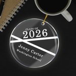 Personalisierte einfache Linie Klasse von 2026 Runde Acryl hängenden Ornament mit Namen Schule und Datum Graduierung Klasse Party Supplies Geschenk für Absolventen