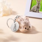 Porte-clés personnalisé en forme de lapin avec texte gravé Cadeau d'anniversaire pour propriétaire d'animal de compagnie