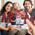 Personalised Cartoon Character Back View Heart Mom Window Hanging Suncatcher with Names Home Decor Mother's Day Birthday Gift for Woman