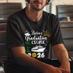 Personalized Graduation Cruise 100% Cotton T-shirt with Name and Year Anniversary Graduation Travel Gift for Graduates