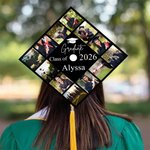 Personalised 12 Photos Collage Graduation Cap Topper with Name and Year Graduation Party Ceremony Gift for Class of 2026 Graduates Classmates