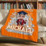 Personalisierte Herzlichen Glückwunsch Sie haben es Cartoon-Charakter Pailletten weiche Decke mit Namen und Schule Graduierung Geburtstag Geschenk für Absolventen