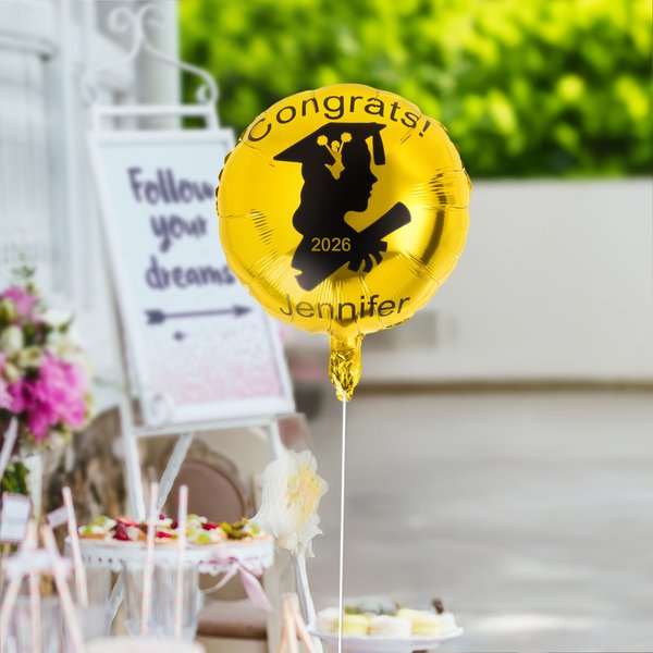 Henkilökohtainen Grad Cap siluetti Baseball lentopallo urheilu alumiini folio ilmapallo teksti ja vuosi Party tarvikkeet valmistumisen lahja valmistuneille