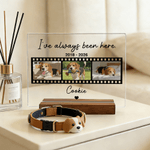 Personalised Film Strip 3 Photos Grating Acrylic Ornament with Title Date Name and Wooden Base Desk Decor Birthday Gift for Best Friend Family