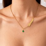 Personalisierte Teardrop Birthstone Name Halskette Zierliche Schmuck Geburtstag Muttertag Hochzeit Geschenk für Mutter Braut