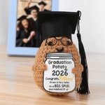 Gepersonaliseerde Leuke Kwast Grad Cap Pompoen Aardappel Avocado Handgemaakte Gehaakte Pop met Naam en Jaar Desktop Decor Afstudeerfeest Cadeau voor Afgestudeerden